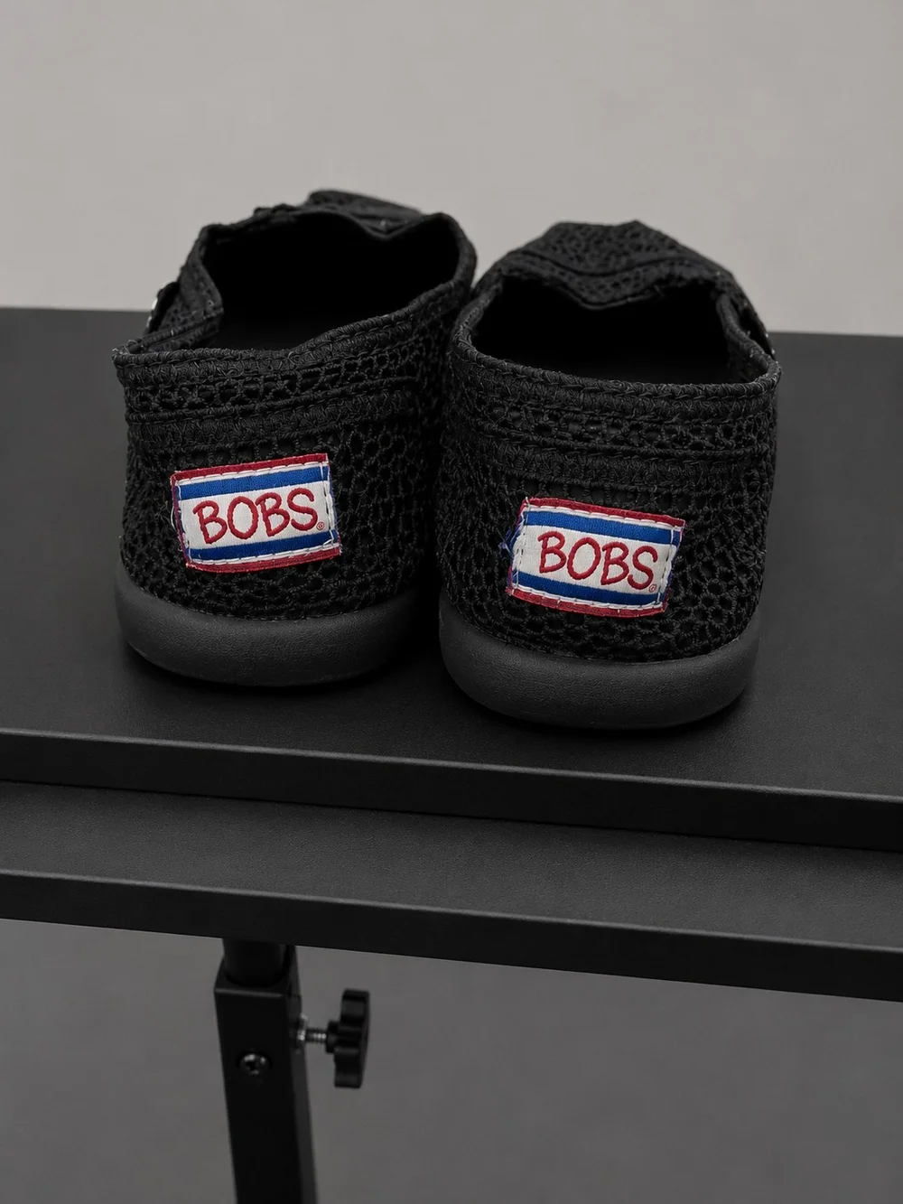 BOBS from Skechers Black Knit Flats Slip On